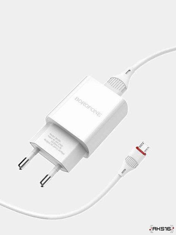 Сетевое зарядное устройство Micro USB Borofone BA20A 2.1A