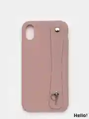 Лавандовый чехол для Apple iPhone X / XS, силиконовый, с ручкой