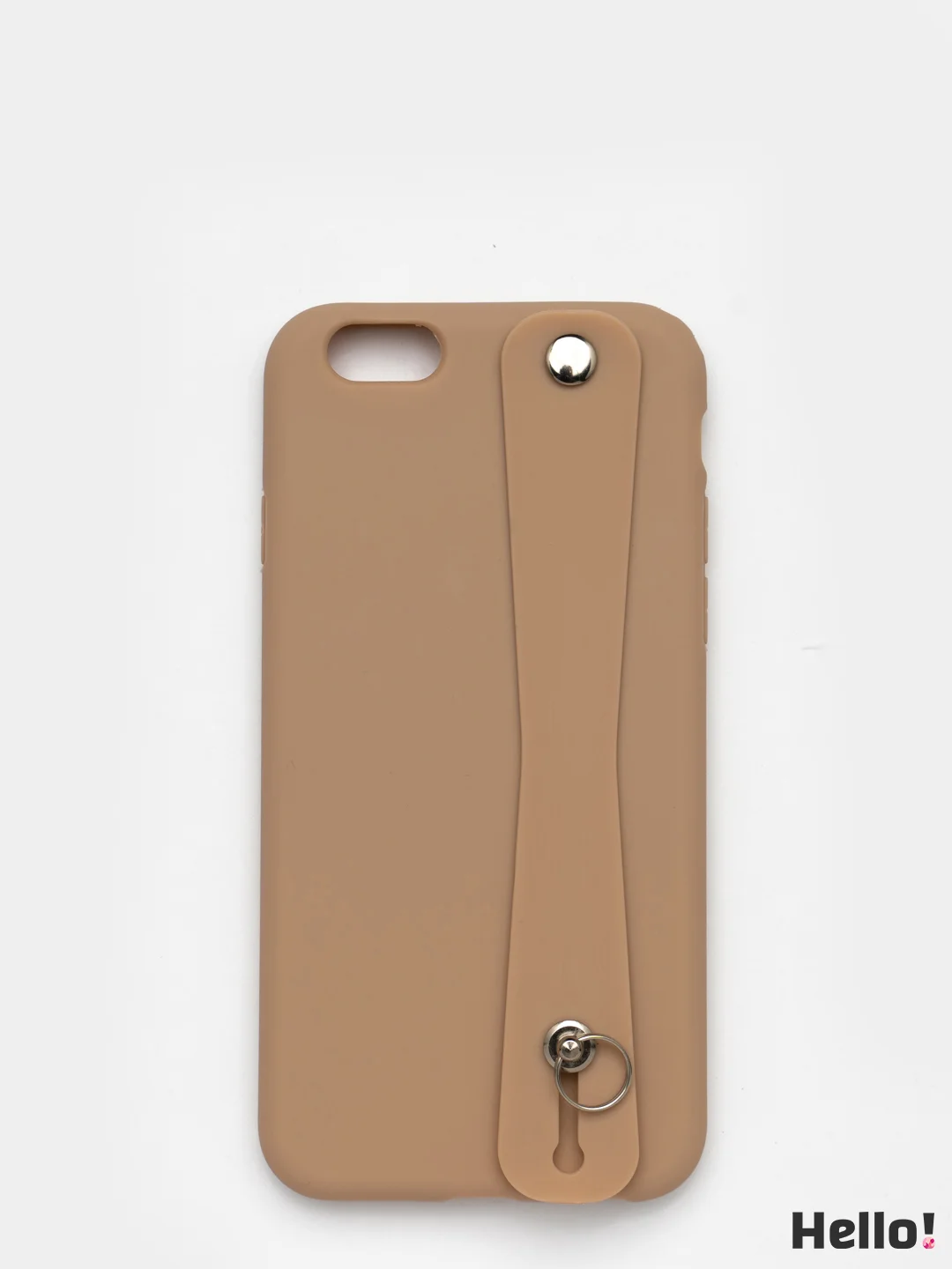 Бежевый чехол для Apple iPhone 7 Plus / 8 Plus силиконовый, с ручкой