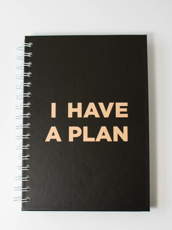 Планер-блокнот недатированный Agifta "I have a plan", А5, черный