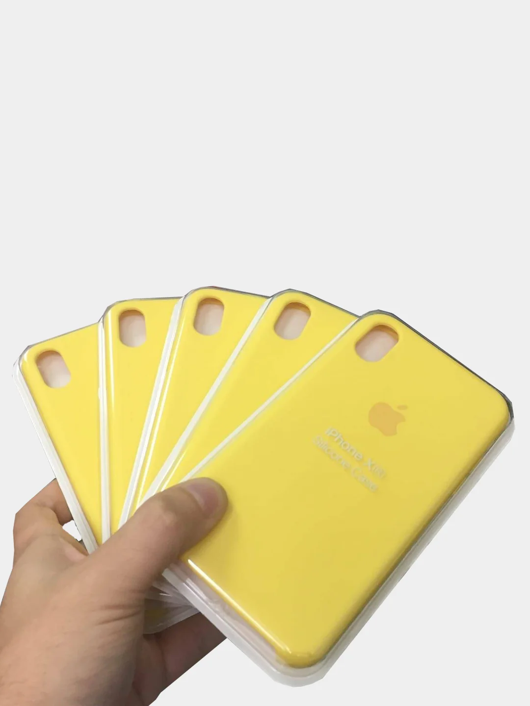 Желтый чехол силиконовый Silicone Case для iPhone XR