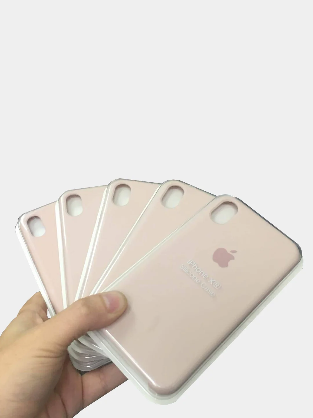 Бежевый чехол силиконовый Silicone Case для iPhone XR