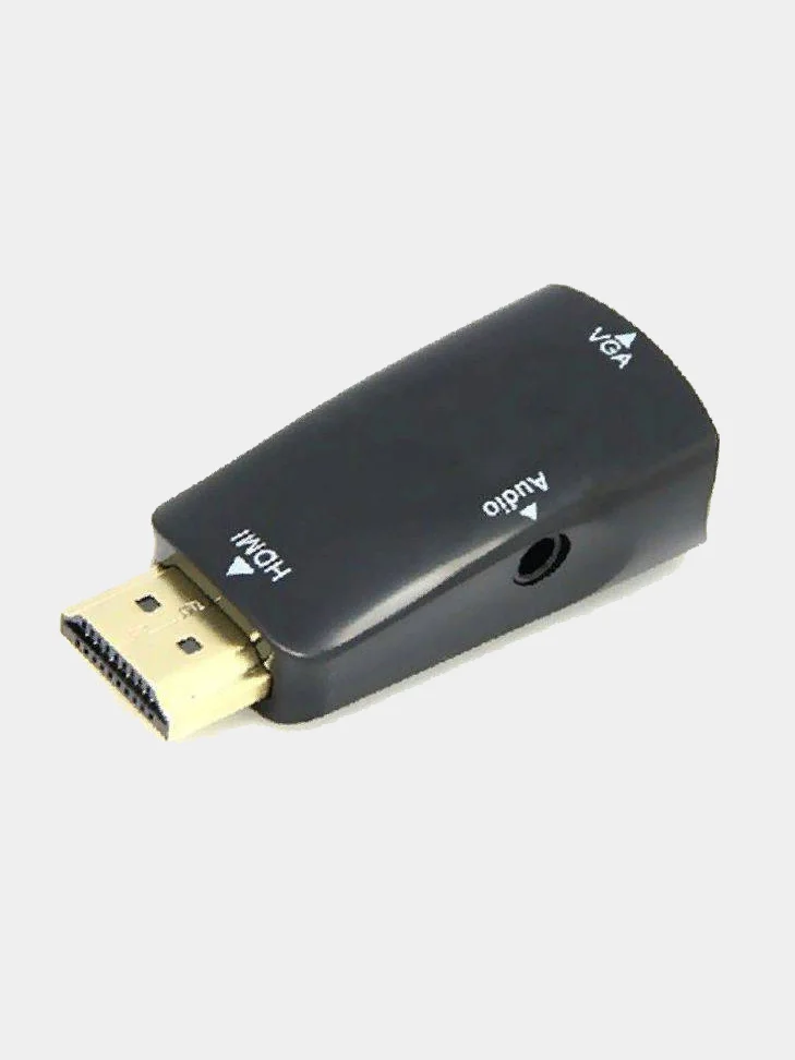 Белый адаптер HDMI (мама, папа) к VGA Аудио 3.5 мм