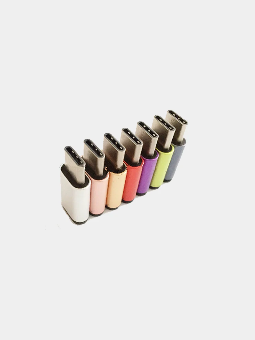 Фиолетовый адаптер-переходник мicro usb / type-c / 5 шт
