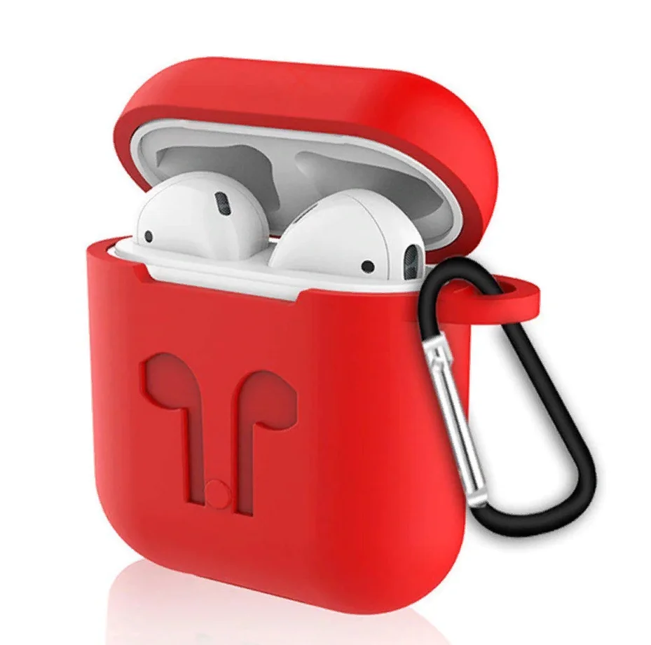 Белый силиконовая накладка на EarPods с карабином