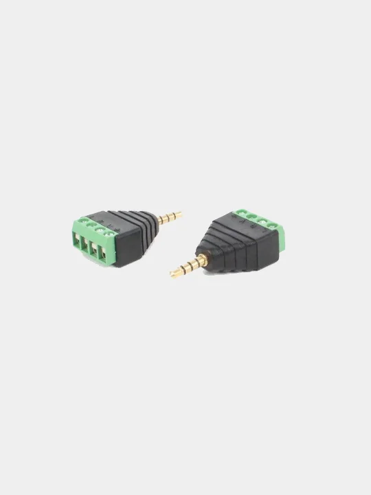2 шт/ Штекер стерео 3,5 мм с клеммой под винт, 4 Pin