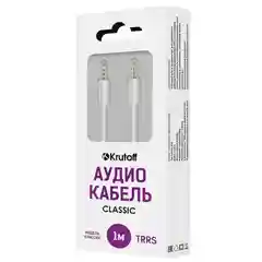 Аудио-кабель Krutoff Classic, 1 m, белый