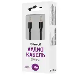Krutoff / Аудио кабель (AUX) Krutoff Spiral, 1.8 метра, черный
