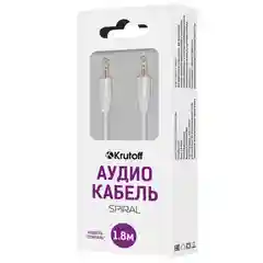 Krutoff / Аудио кабель (AUX) Krutoff Spiral, 1.8 метра, белый