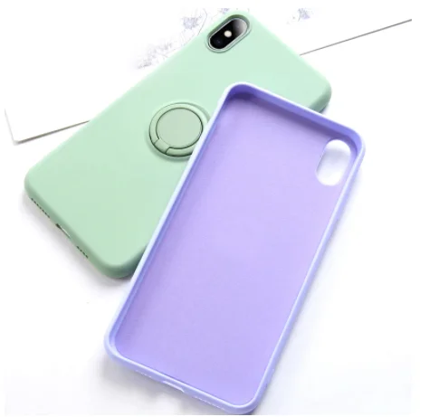 Силиконовый чехол с магнитным кольцом попсокет для Apple iPhone айфон xs xr 11 pro max