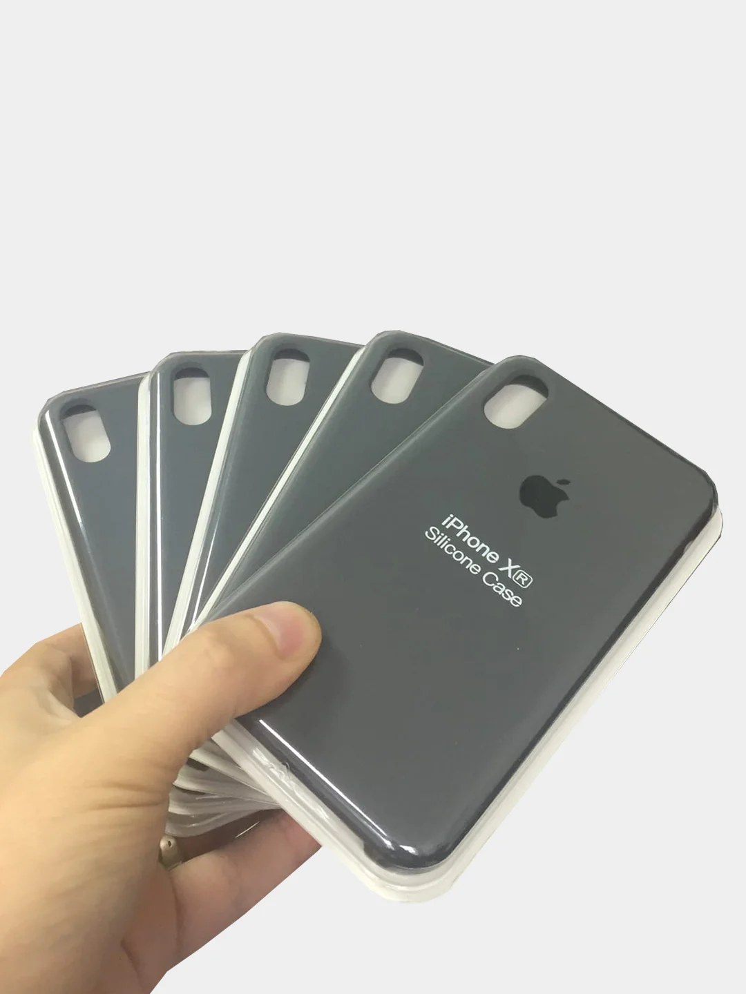 Угольный чехол силиконовый Silicone Case для iPhone XR