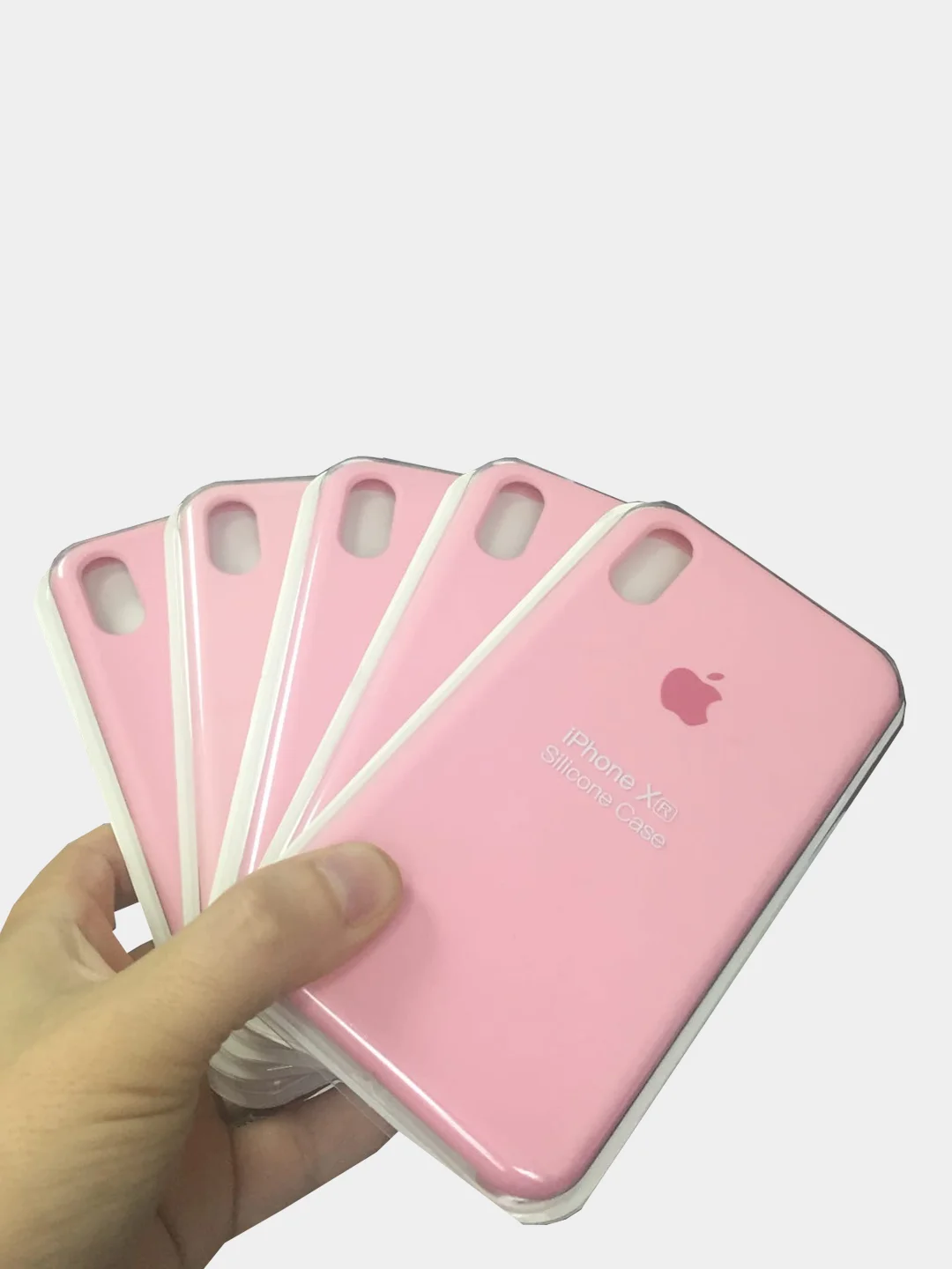 Розовый чехол силиконовый Silicone Case для iPhone XR