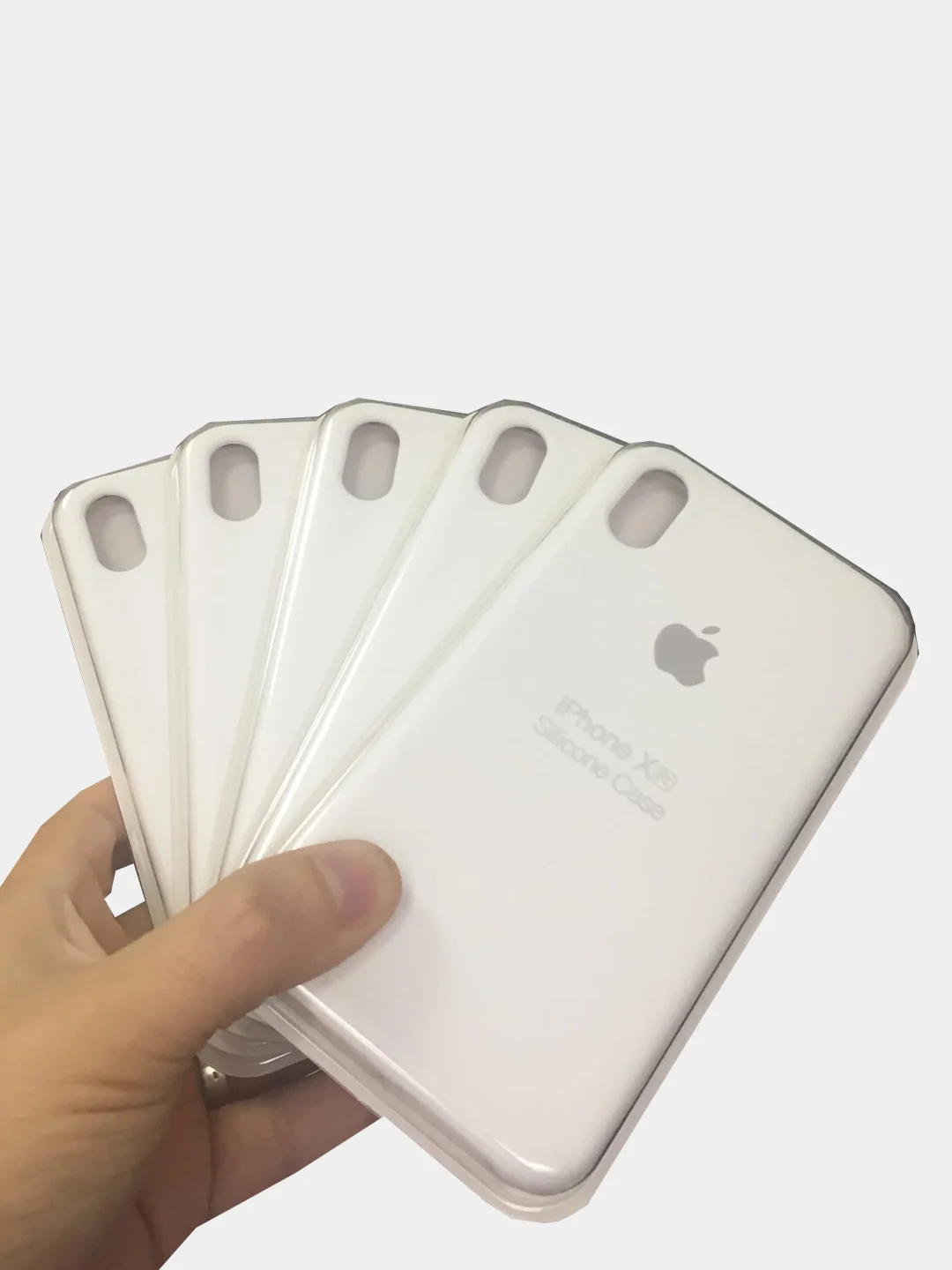 Белый чехол силиконовый Silicone Case для iPhone XR
