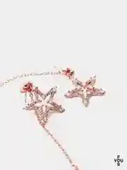 Серьги 2 в 1 с фианитами и жемчугом