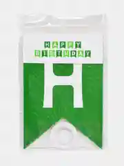 Зеленый гирлянда-растяжка и флажки  "Happy Birthday" 26 видов