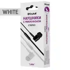 Krutoff / Наушники с микрофоном Lark, белый