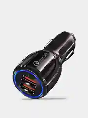Белый автомобильное зарядное устройство на 2 USB разъема (3,0А-3,1А), Быстрая зарядка