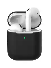 Черный силиконовый чехол для наушников AirPods Аирподс 1 / 2 розовый, черный, синий
