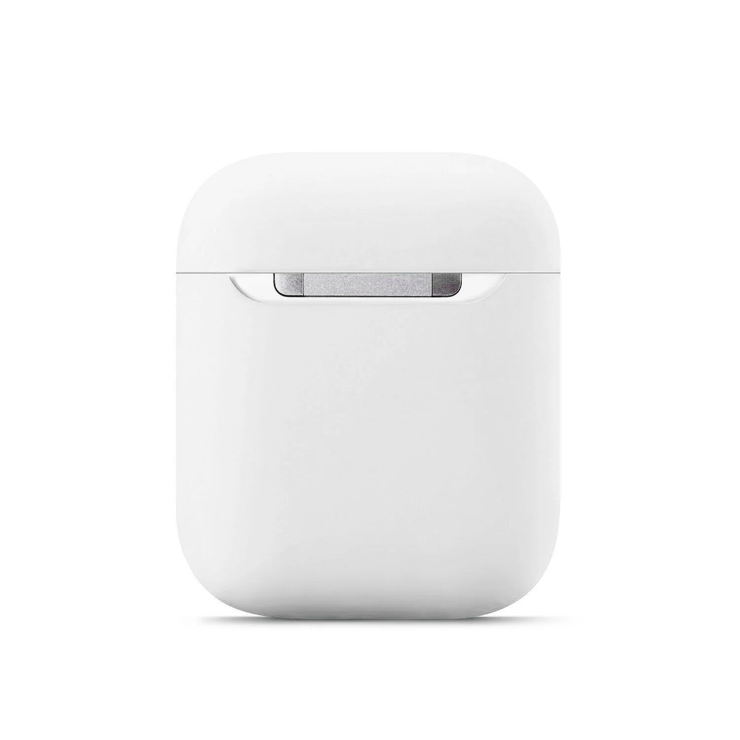 Белый силиконовый чехол для наушников AirPods Аирподс 1 / 2 розовый, черный, синий