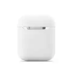 Белый силиконовый чехол для наушников AirPods Аирподс 1 / 2 розовый, черный, синий