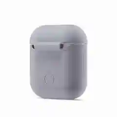 Серый силиконовый чехол для наушников AirPods Аирподс 1 / 2 розовый, черный, синий