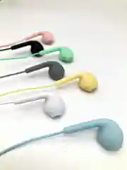 Красивые наушники вкладыши с приятным Soft Touch покрытием с кнопкой и микрофоном 3,5 мм