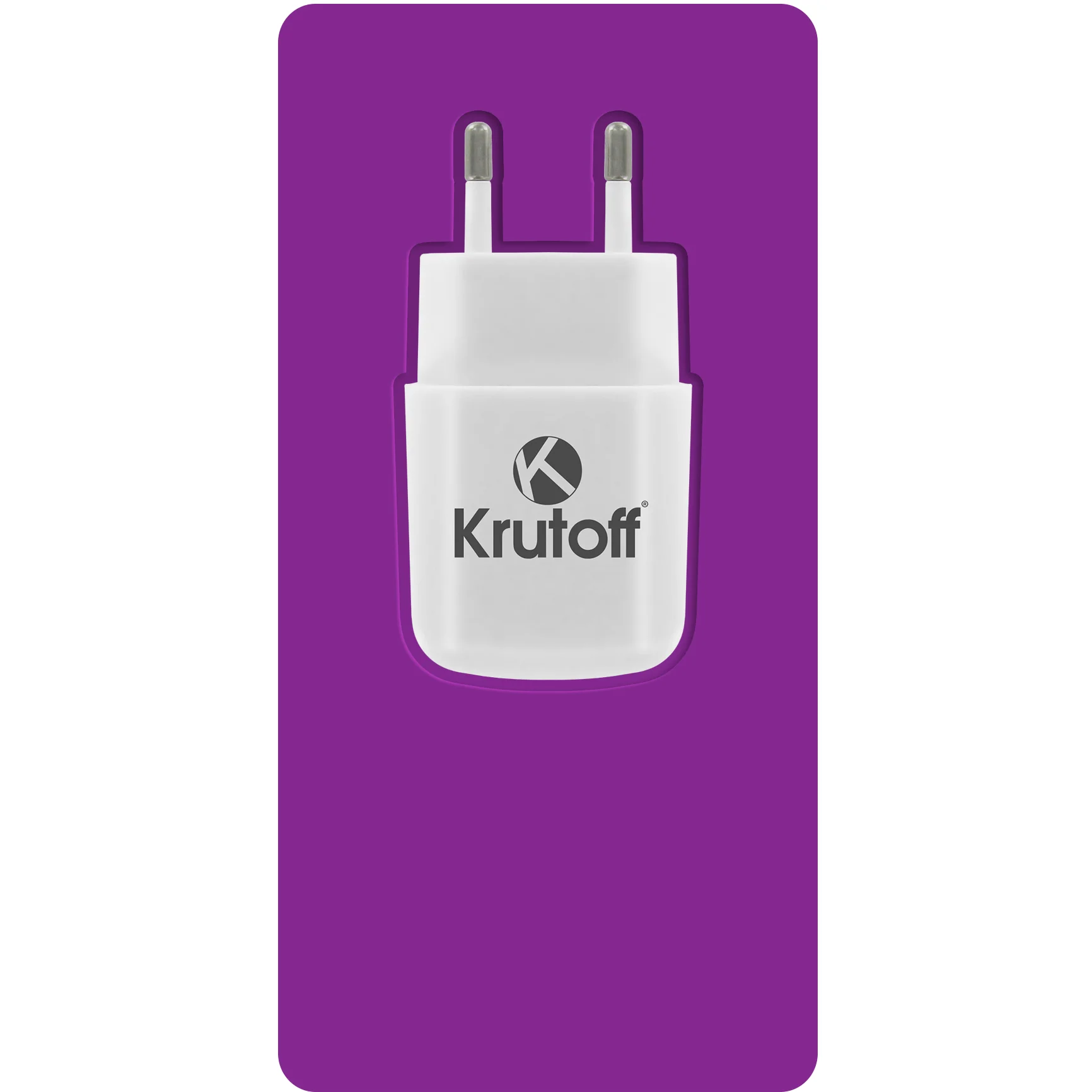 Сетевое зарядное устройство Krutoff CH-02, 1xUSB, 2.1A, белый