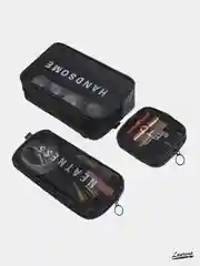 Черный косметичка из прозрачной нейлоновой сетки