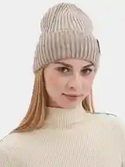 Бежевый шапка-бини осень-зима