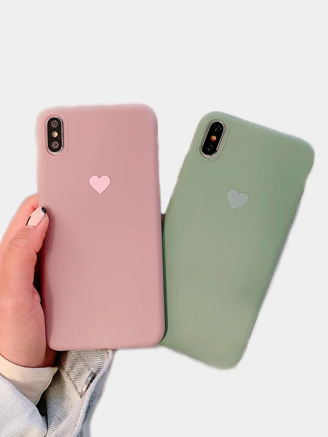 Матовый чехол с сердцем на Apple iphone 11, 11Pro, 11ProMax, XS, XSMax, XR, X, 7/8Plus,7/8