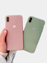 Матовый чехол с сердцем на Apple iphone 11, 11Pro, 11ProMax, XS, XSMax, XR, X, 7/8Plus,7/8