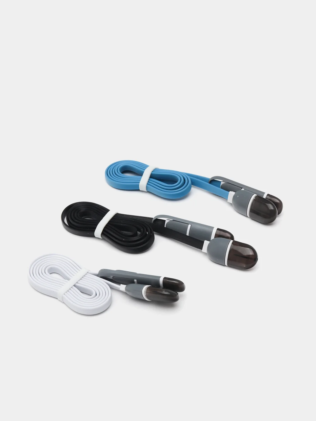 Белый usb кабель 2 в 1: Apple lightning / micro usb