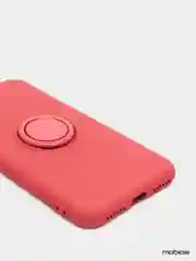 Коралловый чехол силиконовый с кольцом на iPhone X / XS  mobios