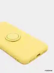 Желтый чехол силиконовый с кольцом на iPhone X / XS  mobios