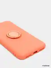 Оранжевый чехол силиконовый с кольцом на iPhone X / XS  mobios