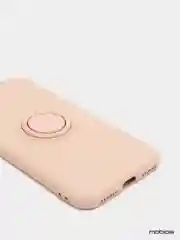 Розовый чехол силиконовый с кольцом на iPhone X / XS  mobios