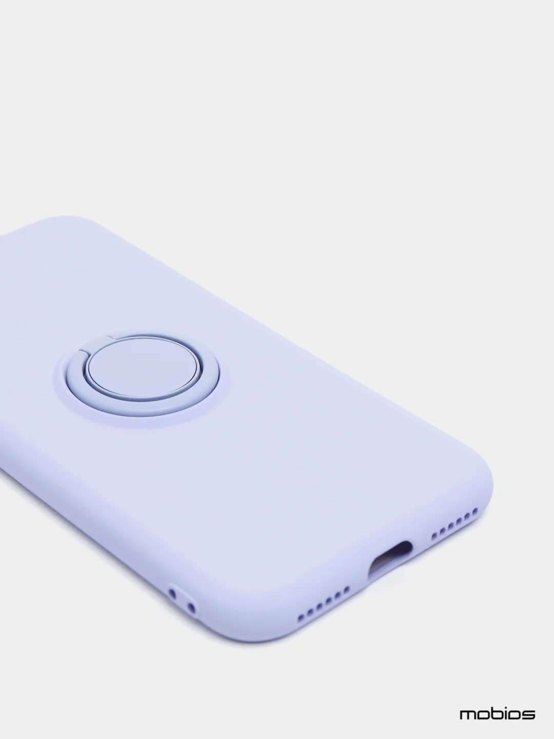 Лавандовый чехол силиконовый с кольцом на iPhone X / XS  mobios