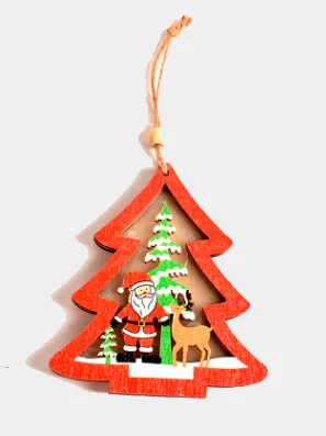Коралловый елочная игрушка с подсветкой деревянная