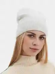 Серебряный шапка-бини в рубчик