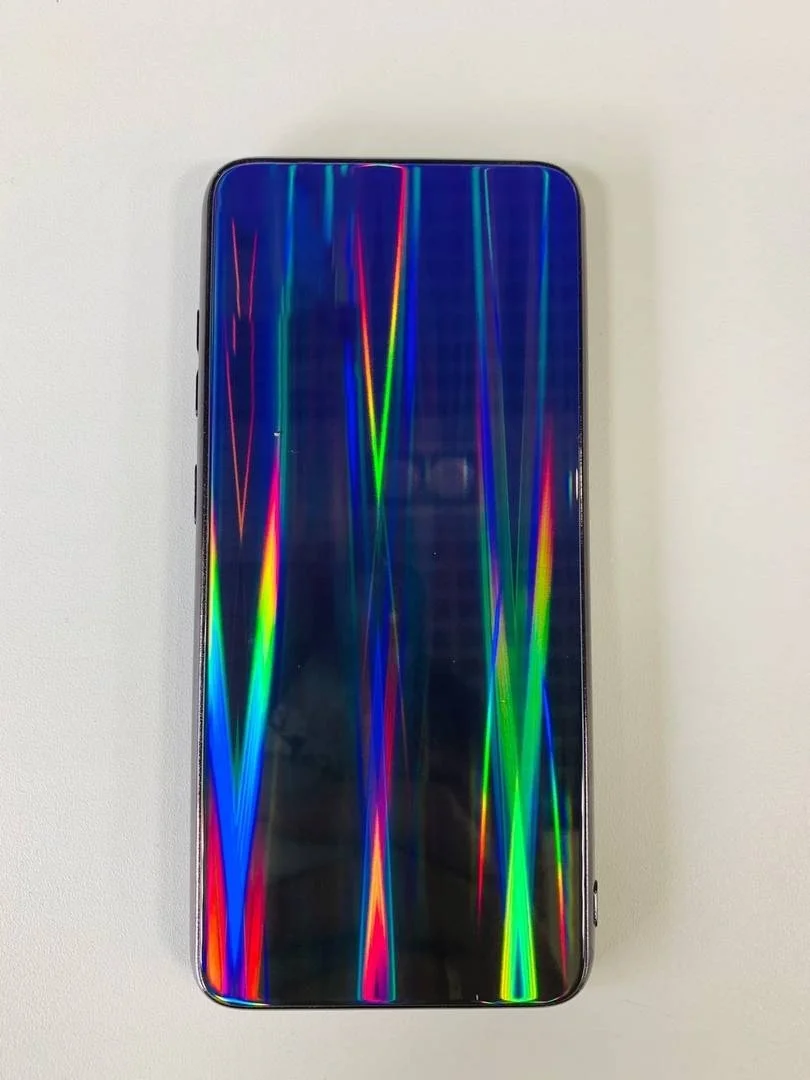 Фиолетовый переливающийся чехол для Samsung A30, с защитой камеры и кнопок бронь защита экрана