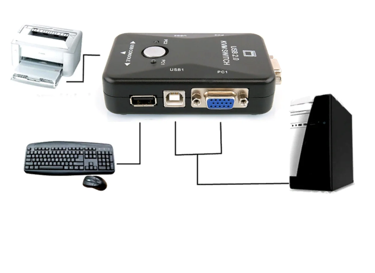 Переключатель коммутатор KVM-21UA, USB