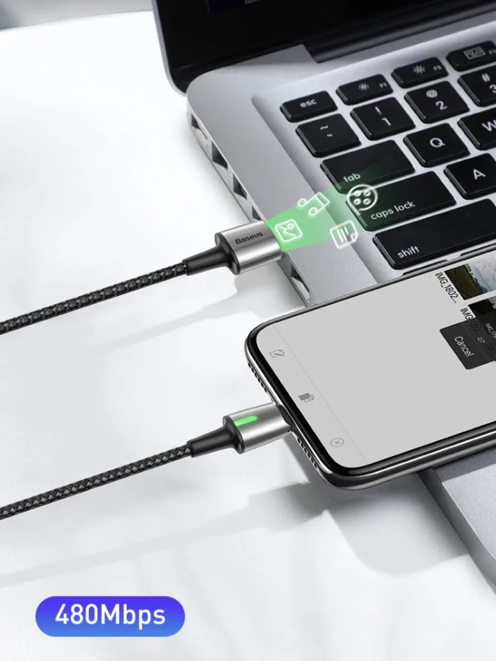 Лавандовый кабель магнитный быстрой зарядки Baseus Zinc Magnetic Cable
