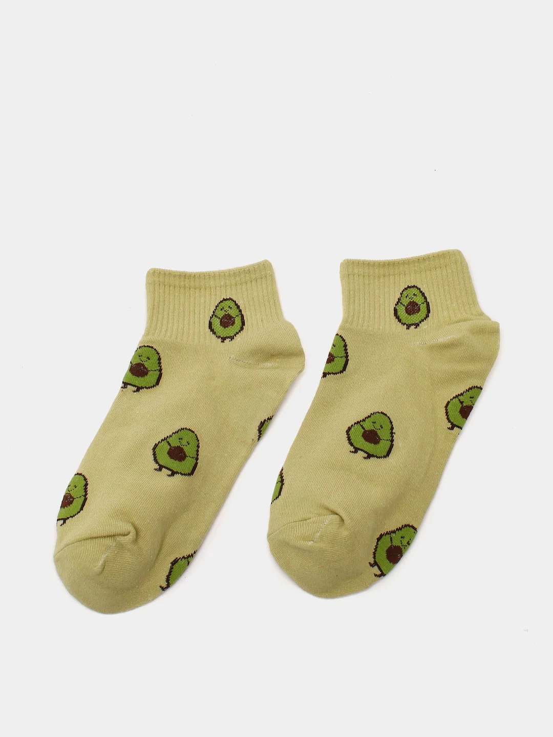 Бирюзовый носки женские с принтом "Avocado short", укороченные