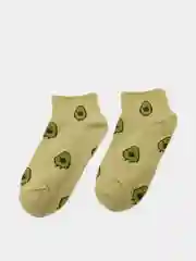 Бирюзовый носки женские с принтом "Avocado short", укороченные