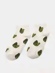 Белый носки женские с принтом "Avocado short", укороченные