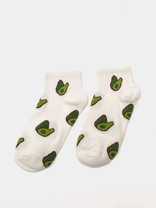 Носки женские с принтом "Avocado short", укороченные