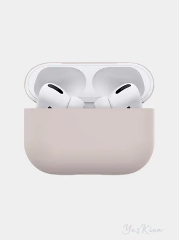 Бежевый силиконовый чехол для наушников AirPods Pro