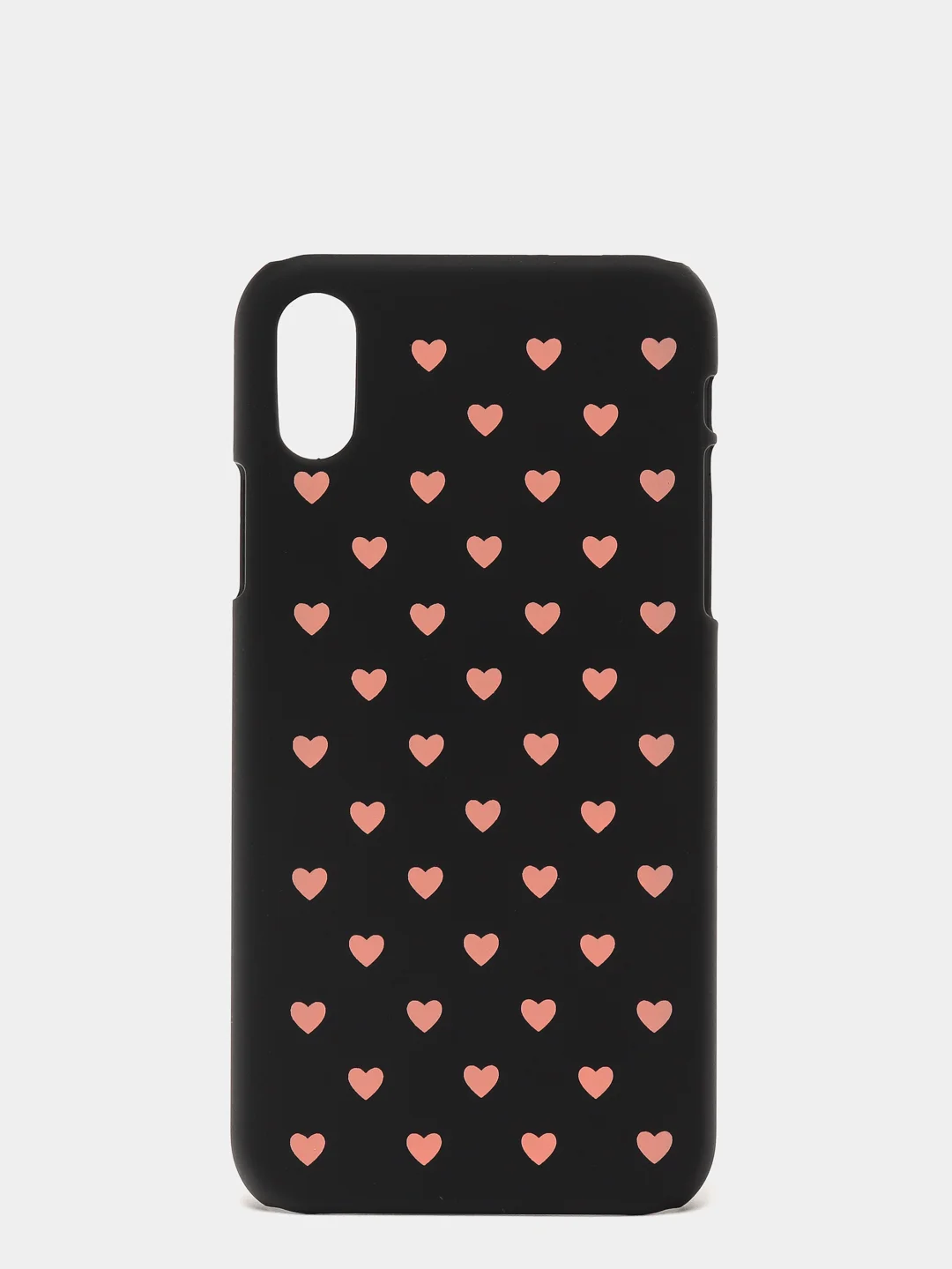Черный чехол для iPhone "Hearts", 6s, 7, 8 Plus, X, Xs, XR, Max, 11 Pro Max, 12 Pro Max, mini
