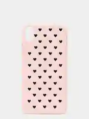 Розовый чехол для iPhone "Hearts", 6s, 7, 8 Plus, X, Xs, XR, Max, 11 Pro Max, 12 Pro Max, mini