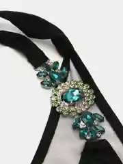 Черный купальник с камнями
